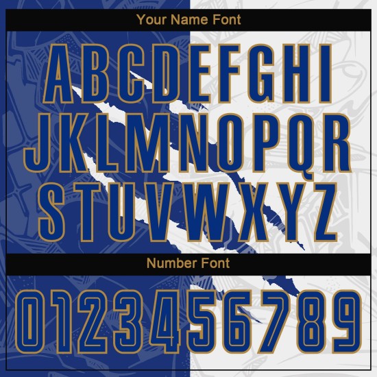 Soccer Graffiti Sublimation Jersey Gold Scratch White-Old Pattern Uniform Custom Royal