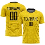 Gold Uniform Jersey Sublimation Custom Black Soccer