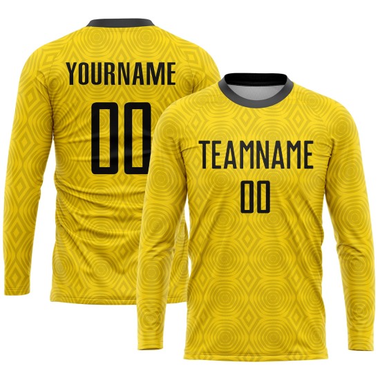 Gold Uniform Jersey Sublimation Custom Black Soccer