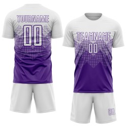Uniform Sublimation Jersey Purple White Soccer Custom