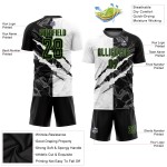 Uniform Sublimation Jersey Pattern Soccer Green Custom Black-Neon Graffiti Scratch