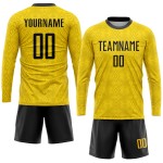 Gold Uniform Jersey Sublimation Custom Black Soccer