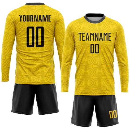 Gold Uniform Jersey Sublimation Custom Black Soccer