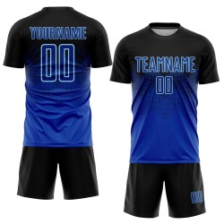 Uniform Soccer Blue Black Jersey Sublimation Custom Royal-Light