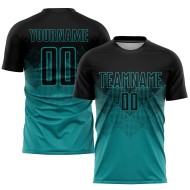 Black Teal Uniform Jersey Custom Soccer Sublimation